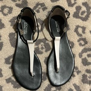 Michael Kors black and white sandals